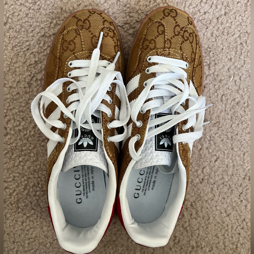 Gold Red GUCCI ADIDAS GAZELLE Samba collab